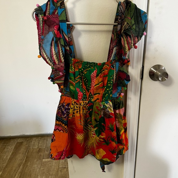 FARM Rio Multicolor Tropical Print Top - Picture 2 of 4